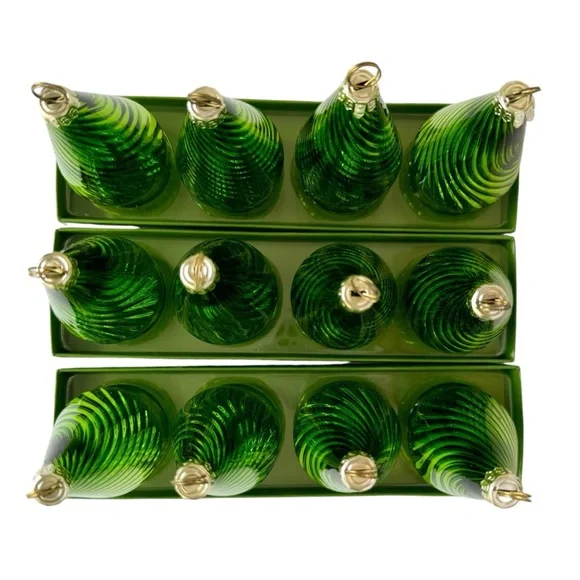 Crate and Barrel Blown Glass Holiday Tree Placecard Holders | 3 Sets, 12 Total - Picture 4 of 10